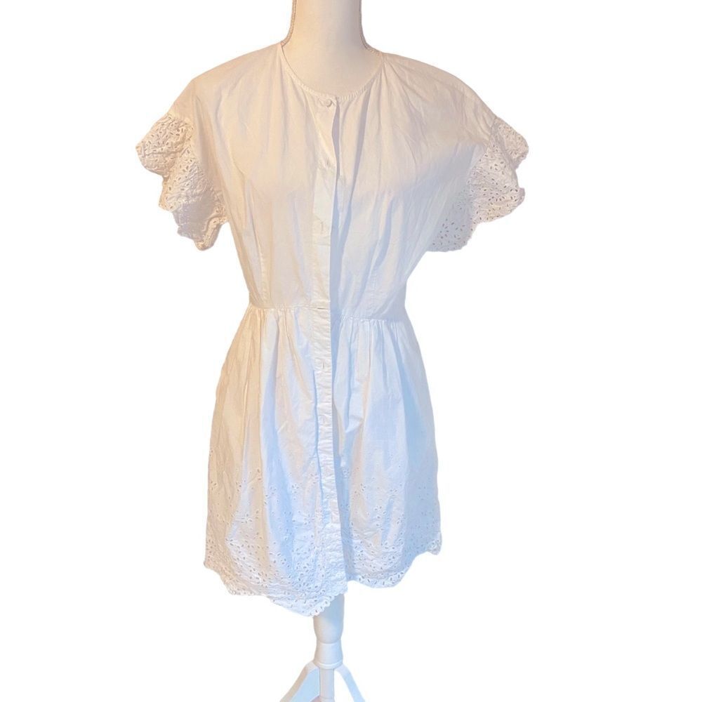 Rebecca Taylor La Vie Short Sleeve Eyelet Dress Size Medium - Picture 4 of 10